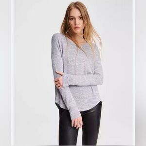 Rag & Bone The Knit Long Sleeve Heather Grey Top, size L